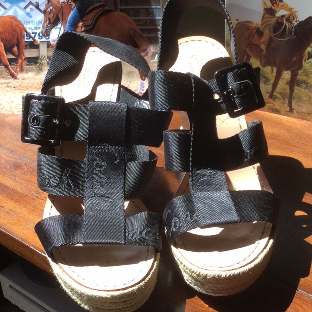 Coach sandal festival cowgirl rodeo chic Sunday brunch farmer’s market shoe heel - Picture 2 of 10